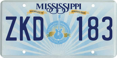 MS license plate ZKD183