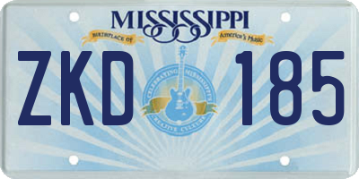 MS license plate ZKD185