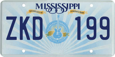 MS license plate ZKD199