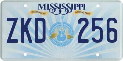 MS license plate ZKD256