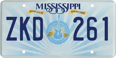 MS license plate ZKD261