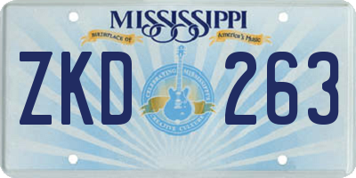 MS license plate ZKD263