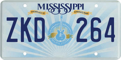 MS license plate ZKD264