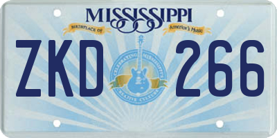 MS license plate ZKD266