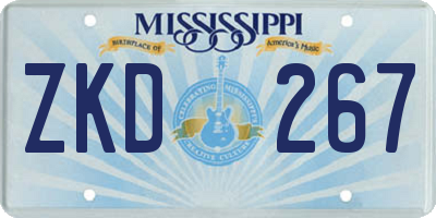 MS license plate ZKD267