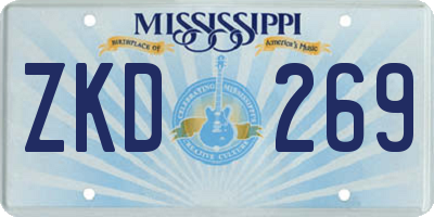 MS license plate ZKD269