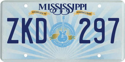 MS license plate ZKD297