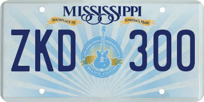 MS license plate ZKD300