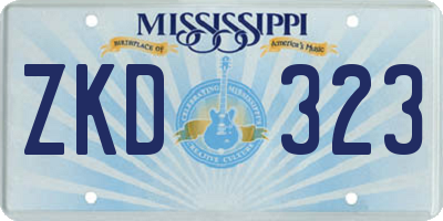 MS license plate ZKD323