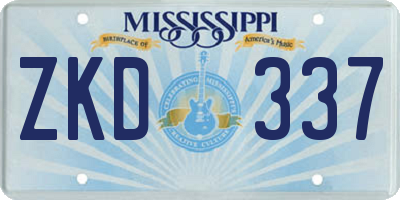 MS license plate ZKD337