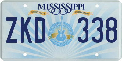 MS license plate ZKD338