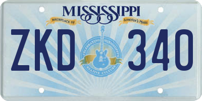 MS license plate ZKD340