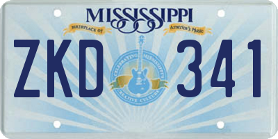 MS license plate ZKD341