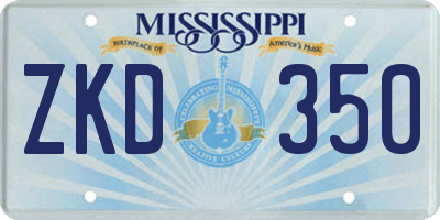 MS license plate ZKD350
