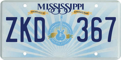 MS license plate ZKD367
