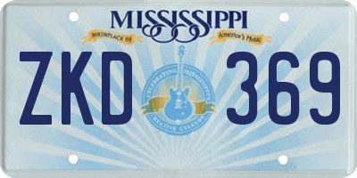 MS license plate ZKD369
