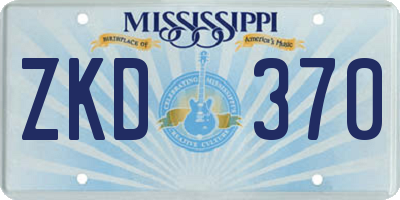 MS license plate ZKD370