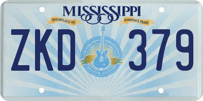 MS license plate ZKD379