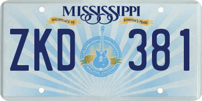 MS license plate ZKD381