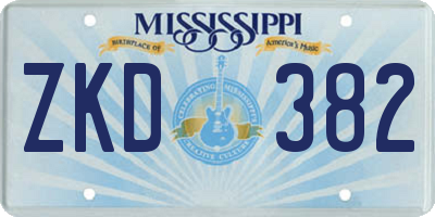 MS license plate ZKD382