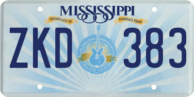 MS license plate ZKD383