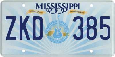 MS license plate ZKD385
