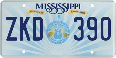 MS license plate ZKD390