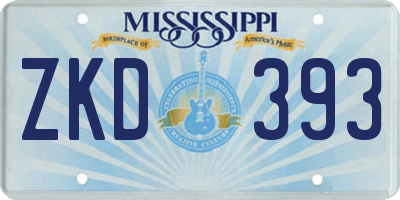 MS license plate ZKD393