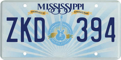 MS license plate ZKD394