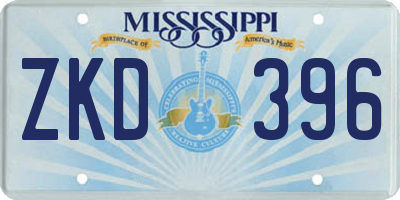 MS license plate ZKD396
