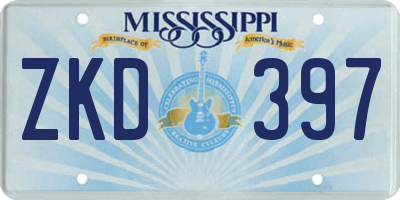 MS license plate ZKD397