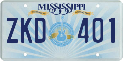MS license plate ZKD401