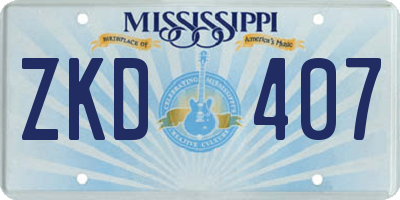 MS license plate ZKD407