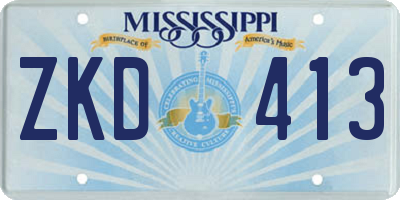 MS license plate ZKD413