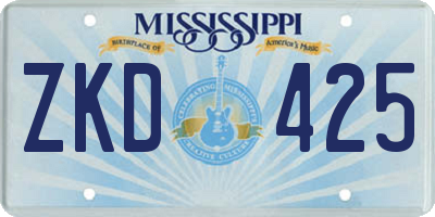 MS license plate ZKD425