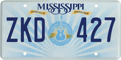 MS license plate ZKD427