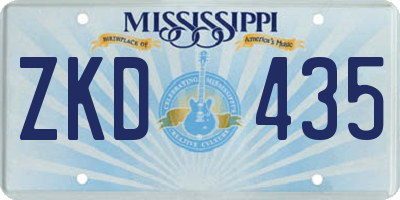 MS license plate ZKD435