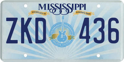 MS license plate ZKD436