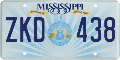 MS license plate ZKD438