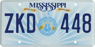 MS license plate ZKD448