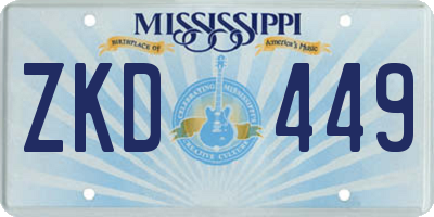 MS license plate ZKD449