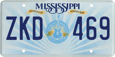 MS license plate ZKD469
