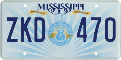 MS license plate ZKD470