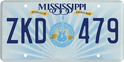MS license plate ZKD479