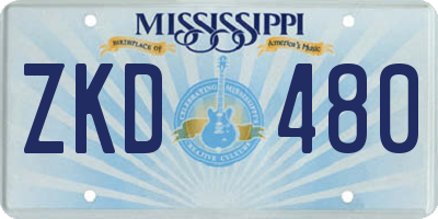 MS license plate ZKD480