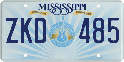 MS license plate ZKD485