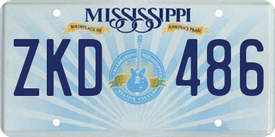 MS license plate ZKD486
