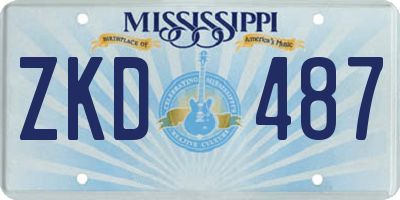 MS license plate ZKD487