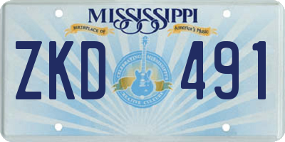 MS license plate ZKD491