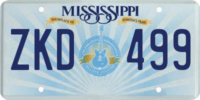 MS license plate ZKD499